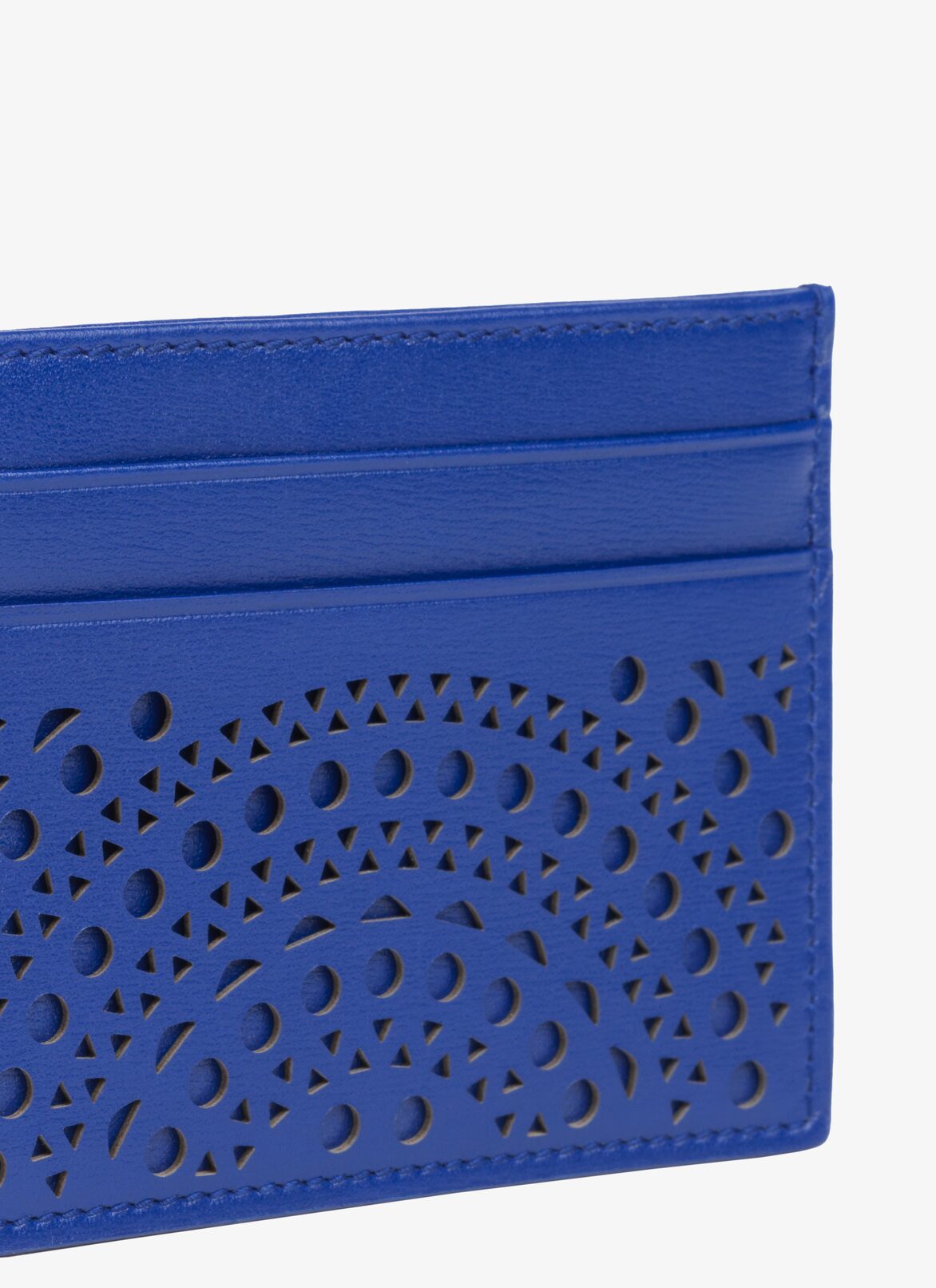 OPENWORK LEATHER CARDHOLDER ALAÏA ULTRA BLUE OPENWORK LEATHER CARDHOLDER